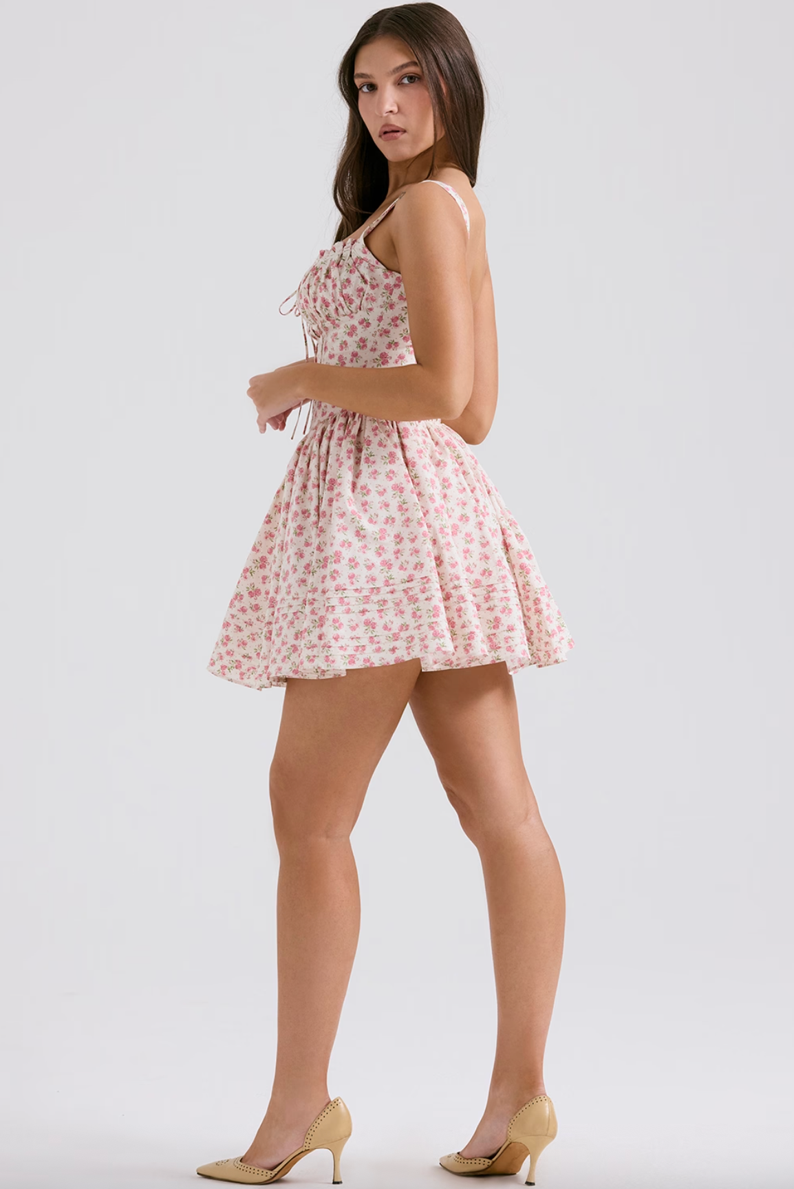 RHEA MINI DRESS - ROSE FLORAL