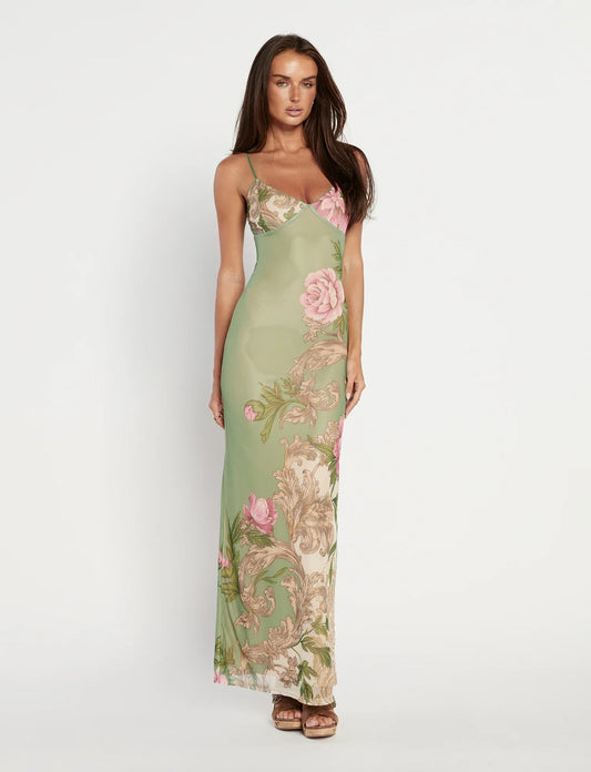 LUNAIRE ELEGANCE MAXI DRESS - GREEN
