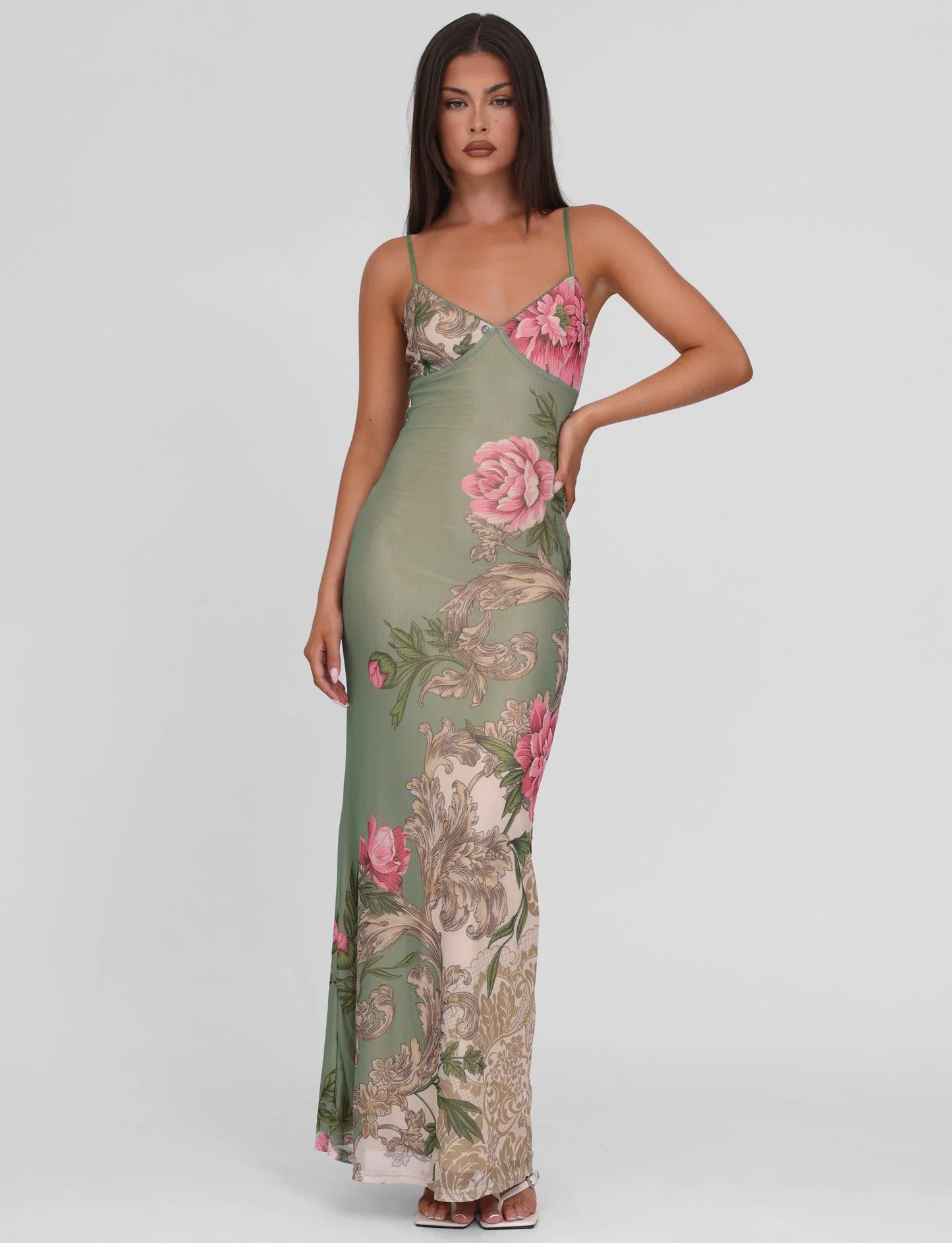 LUNAIRE ELEGANCE MAXI DRESS - GREEN