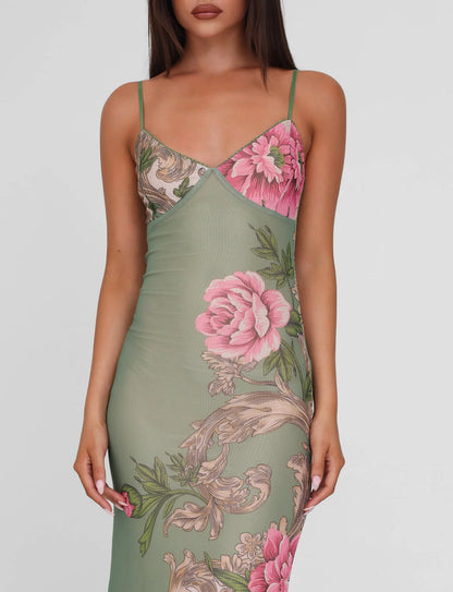 LUNAIRE ELEGANCE MAXI DRESS - GREEN