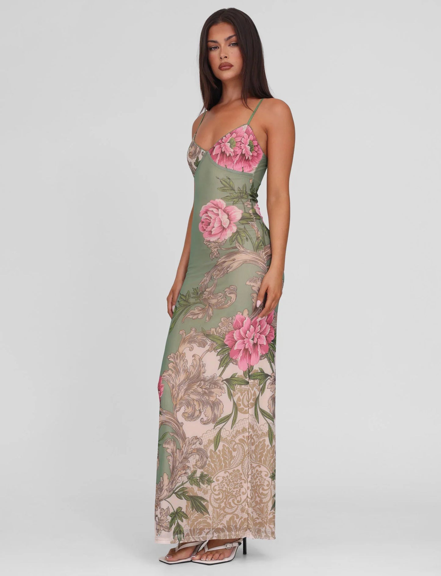 LUNAIRE ELEGANCE MAXI DRESS - GREEN