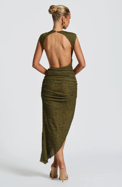 APHRODITE MIDI DRESS - KHAKI