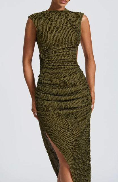 APHRODITE MIDI DRESS - KHAKI