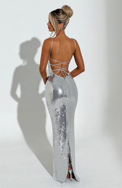 ATARI MAXI DRESS - SILVER