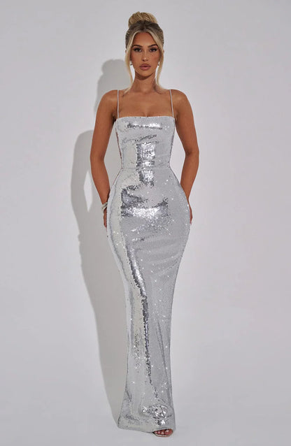 ATARI MAXI DRESS - SILVER
