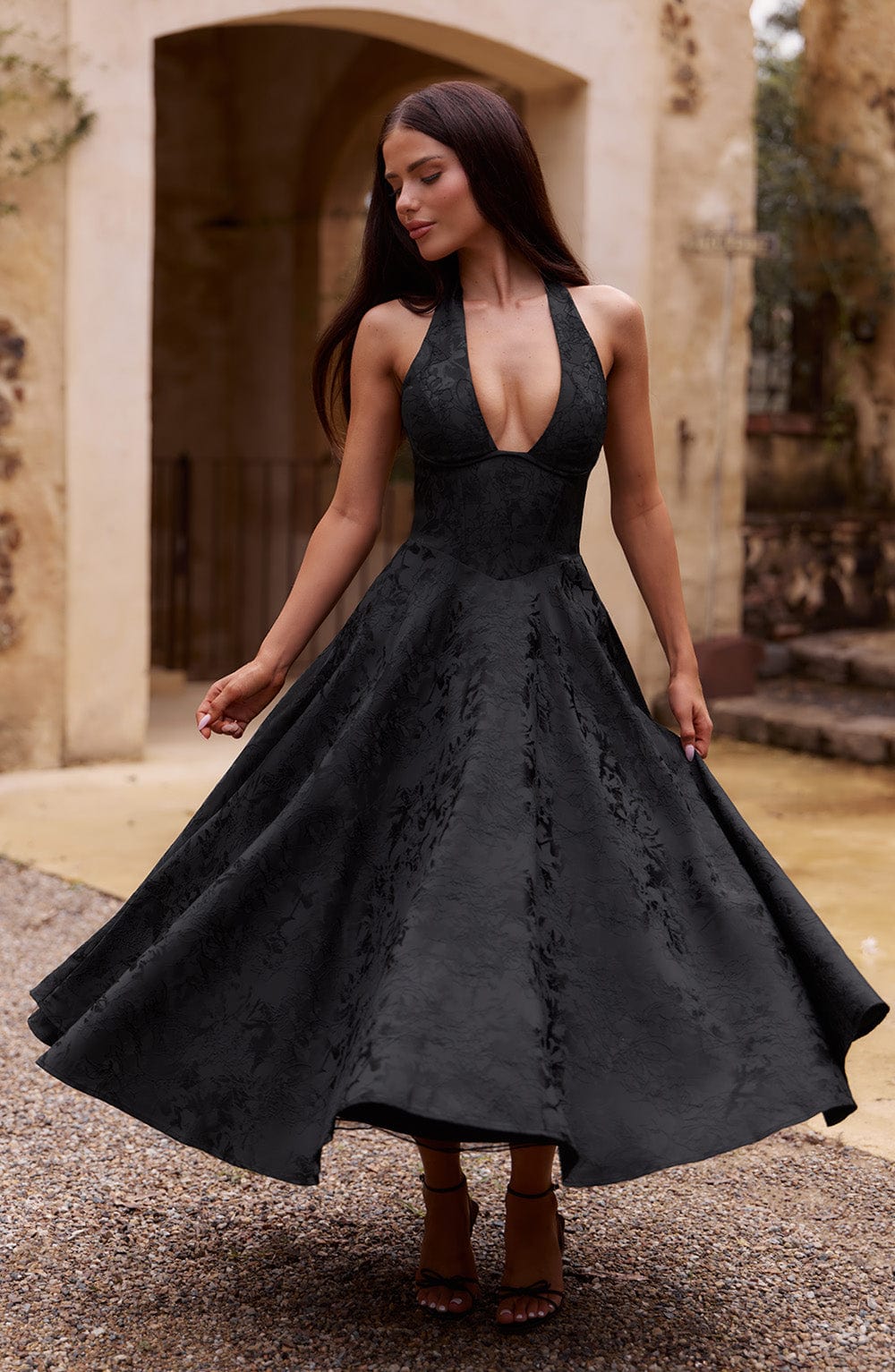 EFFIE MIDI DRESS - BLACK
