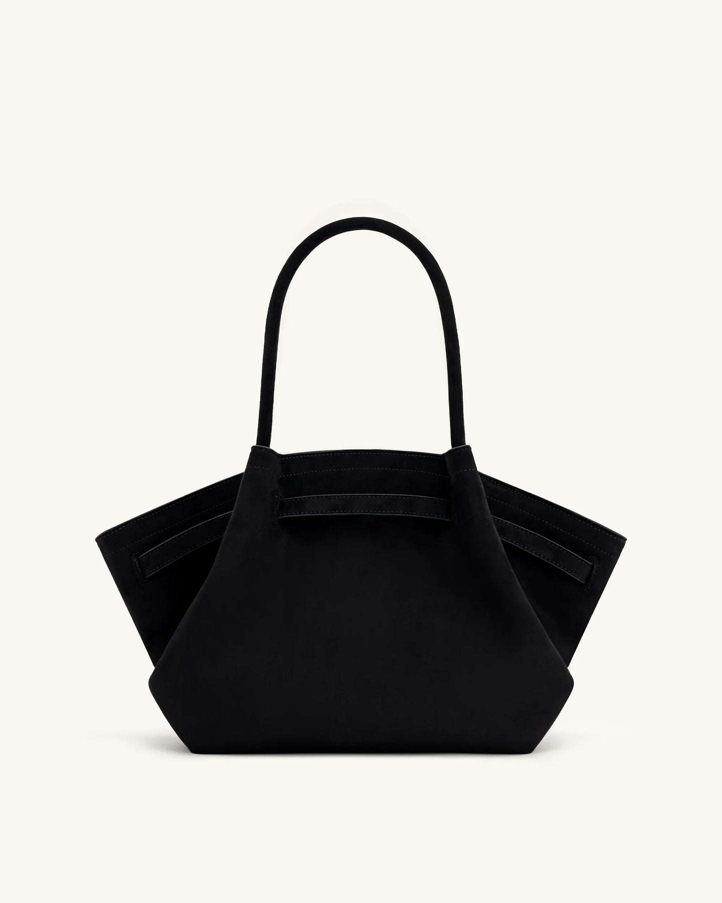 HANA MEDIUM SUEDE TOTE BAG - BLACK