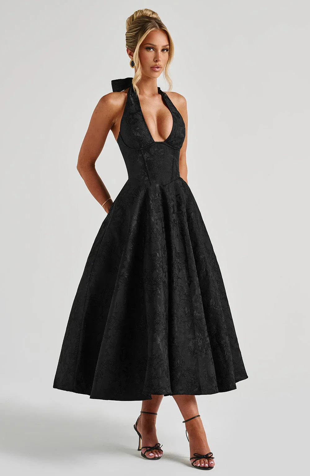 EFFIE MIDI DRESS - BLACK