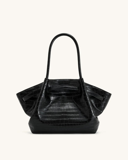 HANA MEDIUM TOTE BAG - BLACK CROC