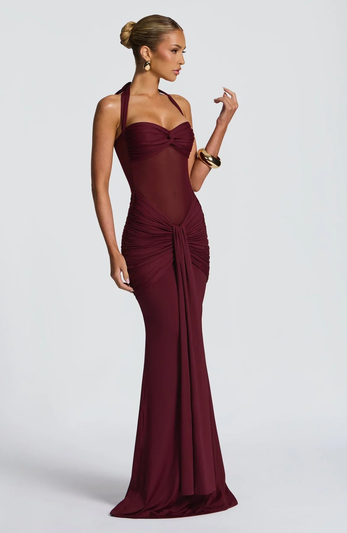 VIXEN MAXI DRESS - BURGUNDY