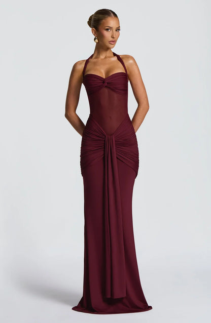 VIXEN MAXI DRESS - BURGUNDY