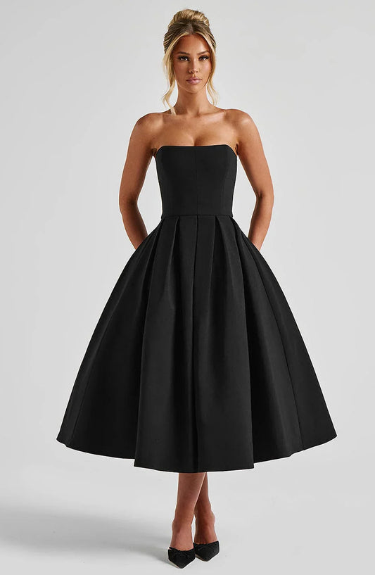 EDITH MIDI DRESS - BLACK