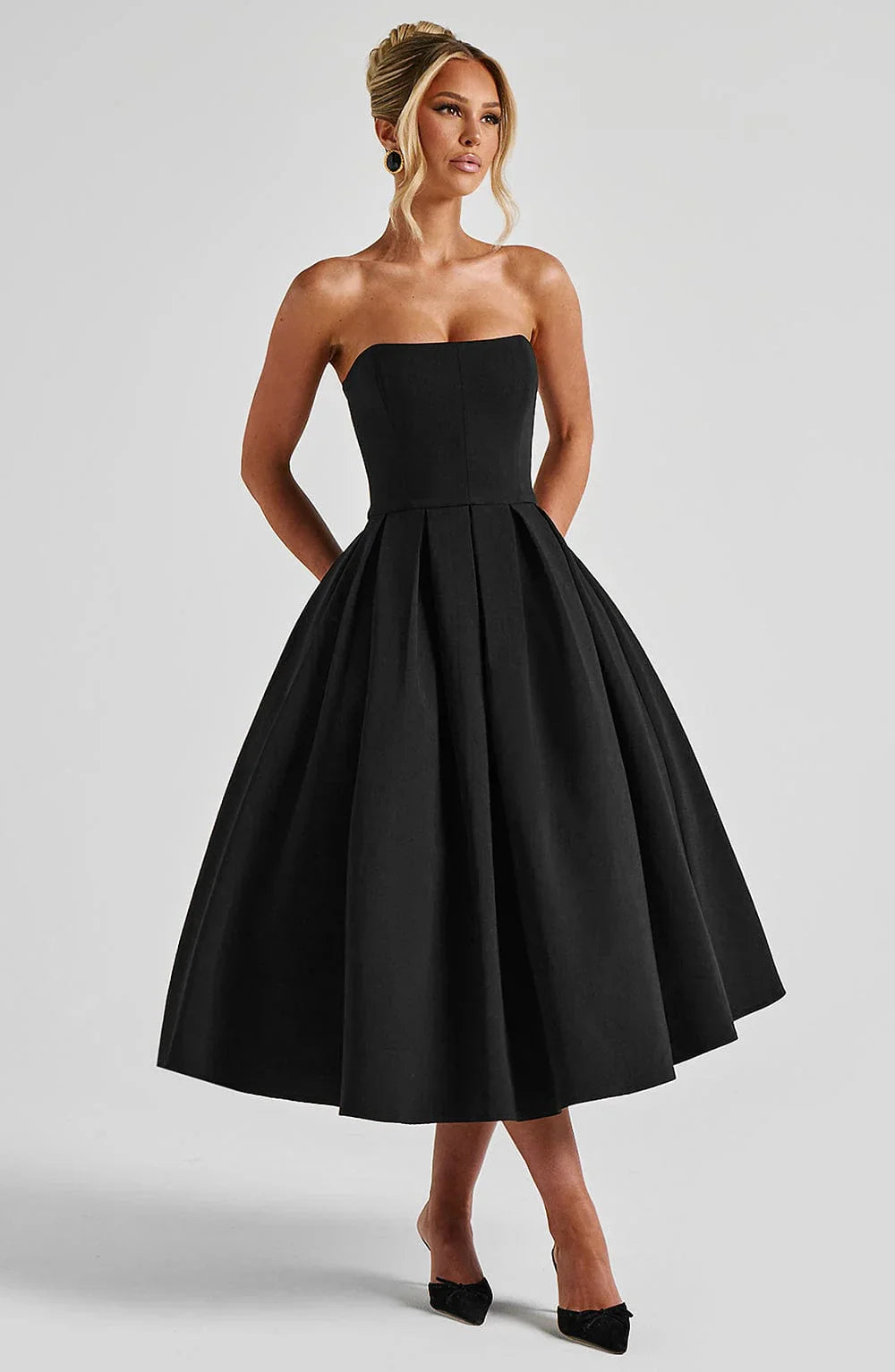 EDITH MIDI DRESS - BLACK