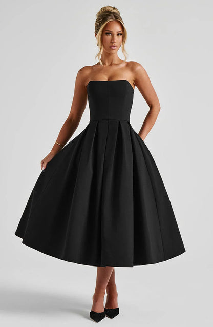 EDITH MIDI DRESS - BLACK