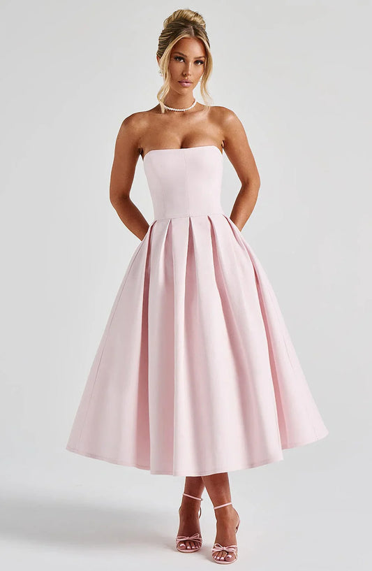 EDITH MIDI DRESS - PINK