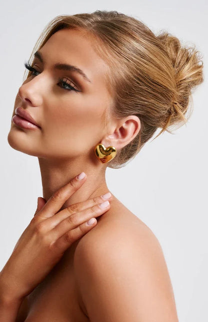 MILAN HEART EARRINGS - GOLD