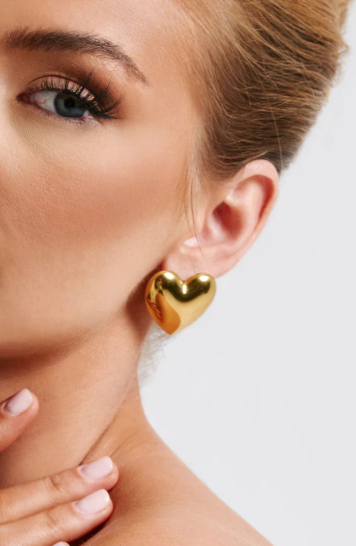 MILAN HEART EARRINGS - GOLD