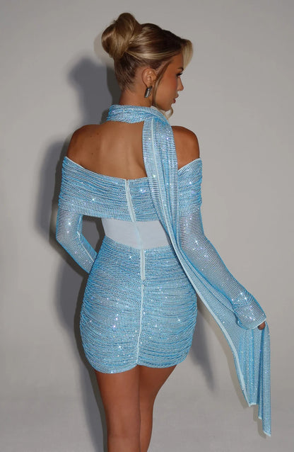 HYDRA MINI DRESS - AQUA