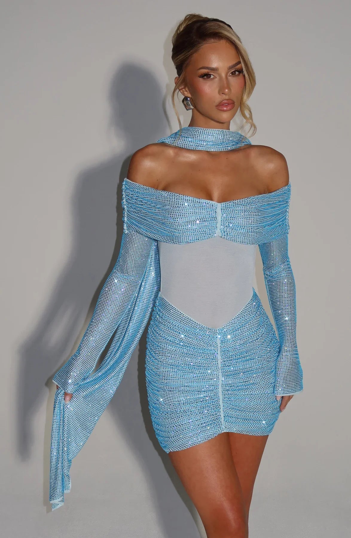 HYDRA MINI DRESS - AQUA