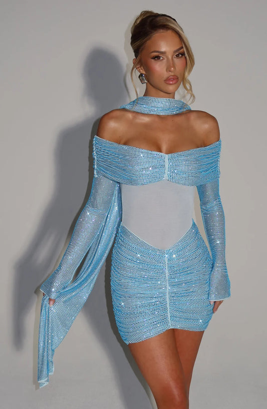 HYDRA MINI DRESS - AQUA