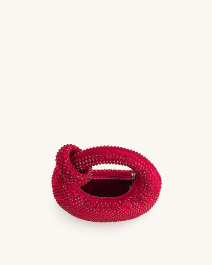 CRYSTAL MINI TOP HANDLE BAG - RED