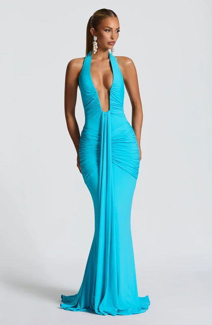 ROSETTA MAXI DRESS - AQUA