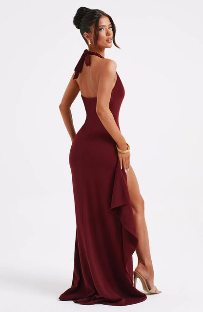AURORA MAXI DRESS - BURGUNDY