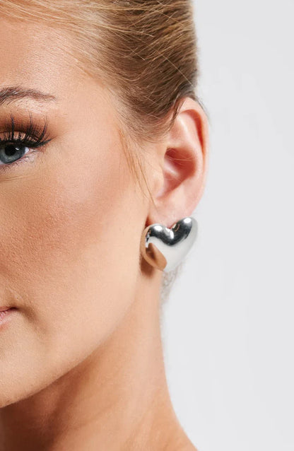 MILAN HEART EARRINGS - SILVER