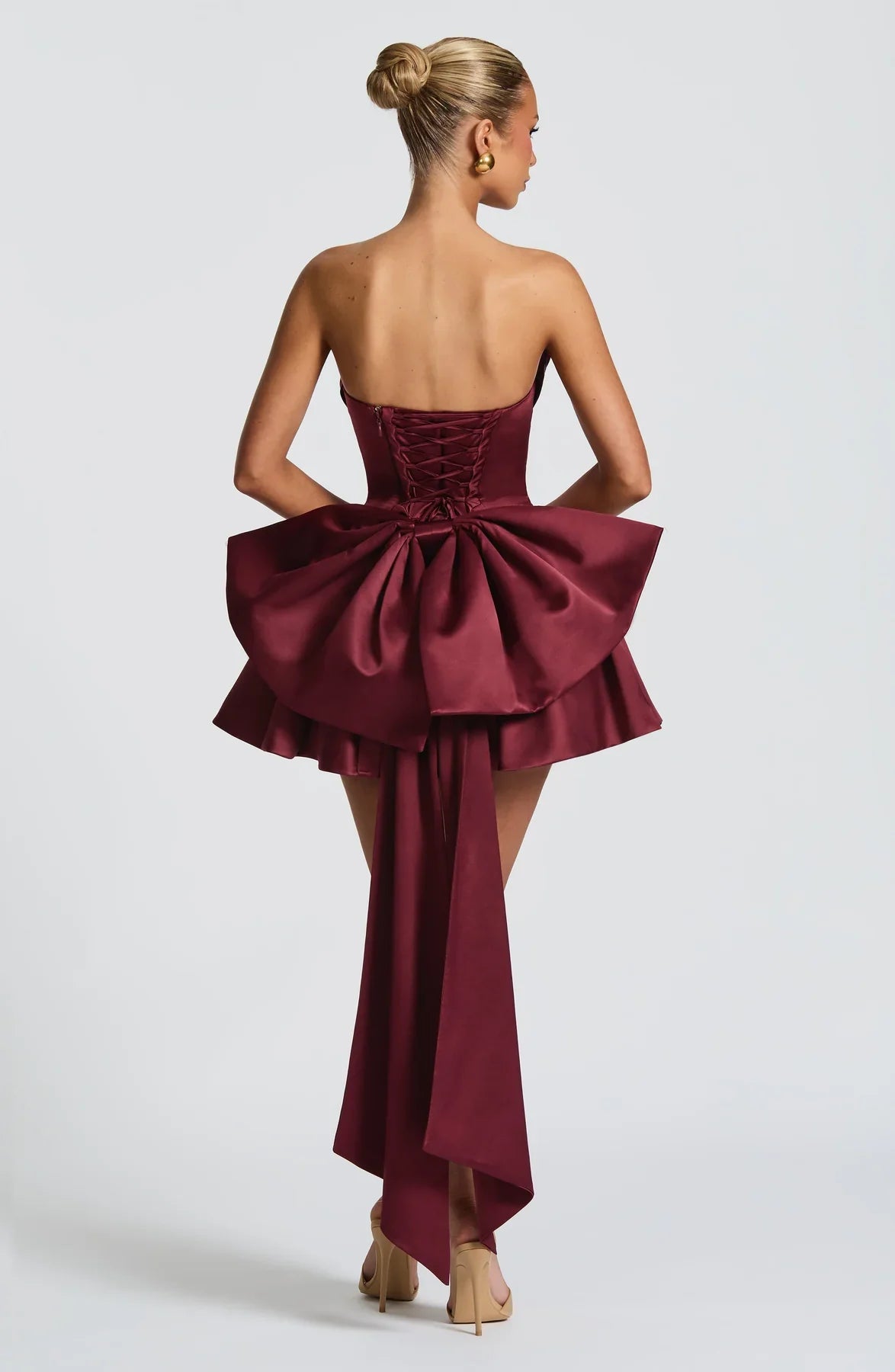 TRINITY MINI DRESS - BURGUNDY