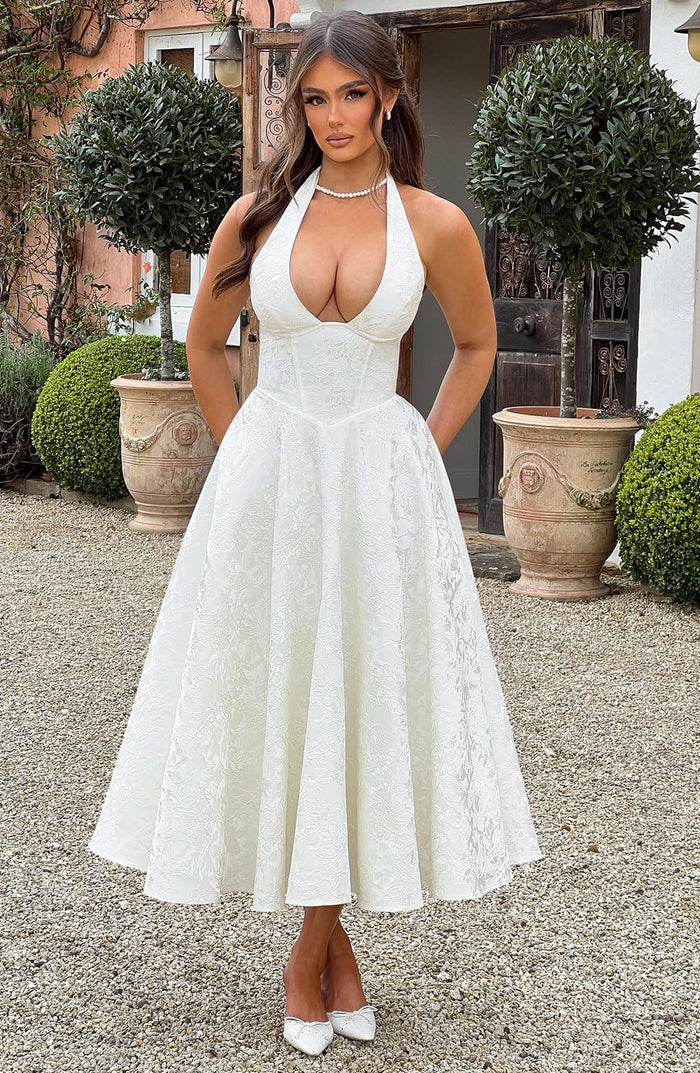 EFFIE MIDI DRESS - WHITE