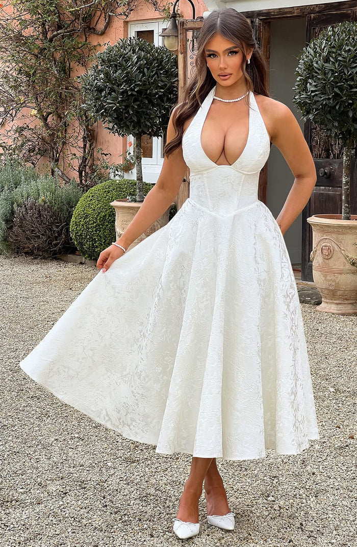 EFFIE MIDI DRESS - WHITE