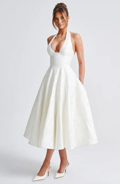 EFFIE MIDI DRESS - WHITE