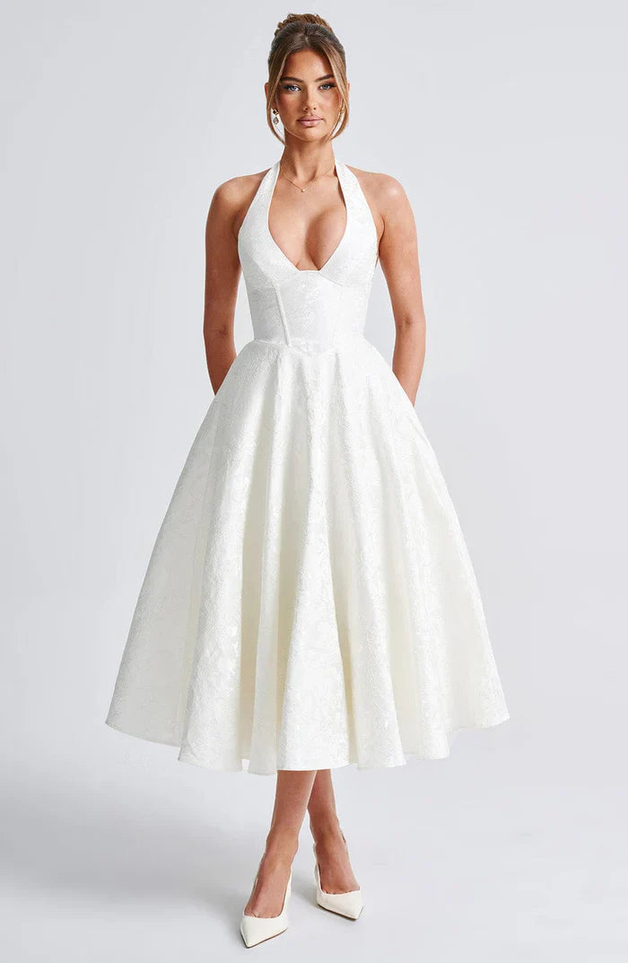 EFFIE MIDI DRESS - WHITE
