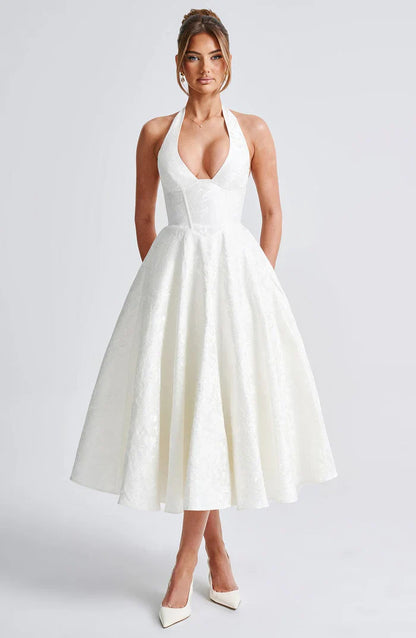 EFFIE MIDI DRESS - WHITE