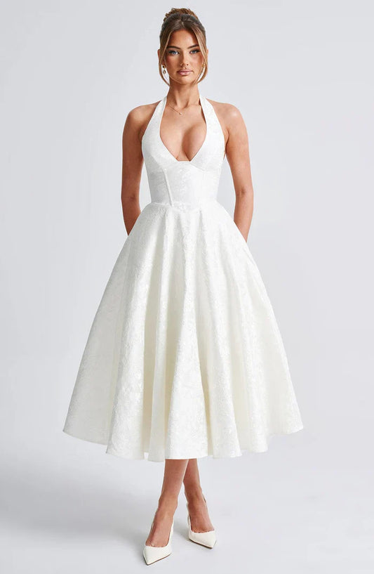 EFFIE MIDI DRESS - WHITE