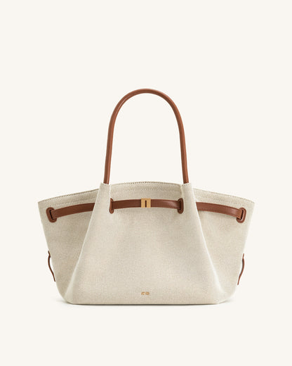 HANA MEDIUM TOTE BAG - CANVAS/BROWN