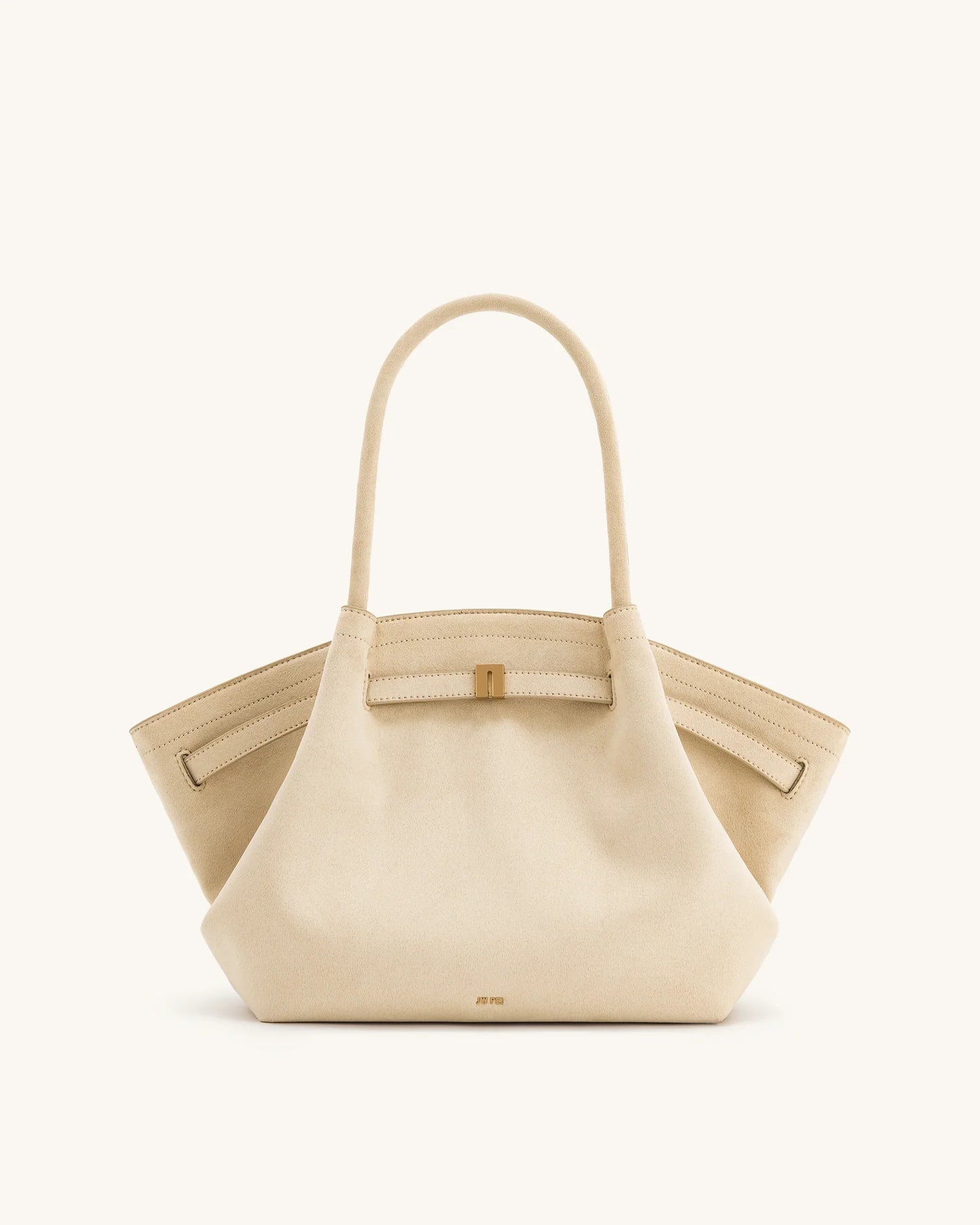 HANA MEDIUM SUEDE TOTE BAG - WHITE