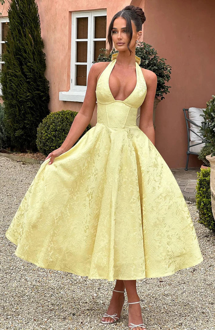 EFFIE MIDI DRESS - YELLOW